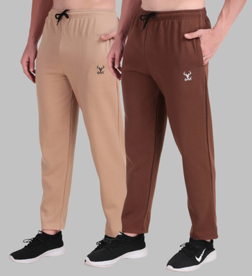GAA Solid Men Beige, Brown Track Pants