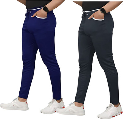 Venner Solid Men Blue, Grey Track Pants