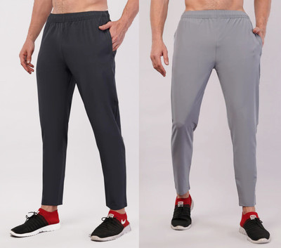 CornerKick Solid Men Silver, Grey Track Pants
