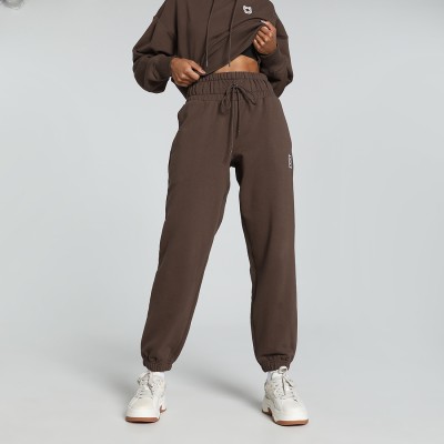 PUMA Solid Women Brown Track Pants