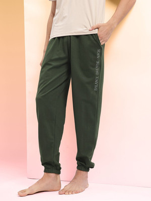 HRX by Hrithik Roshan Geometric Print Men Green Track Pants