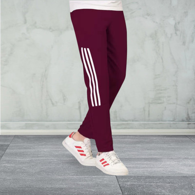 Covetvolo Ent Striped Men Maroon Track Pants