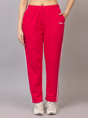 XENIOS Solid Women Red Track Pants