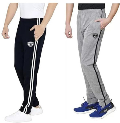 REVIZO Solid Men Black, Grey Track Pants