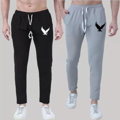 BQF Printed Men Black, Grey Track Pants