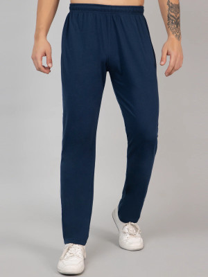 Zeffit Solid Men Blue Track Pants