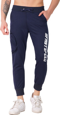 Raysx Printed Men Blue Track Pants