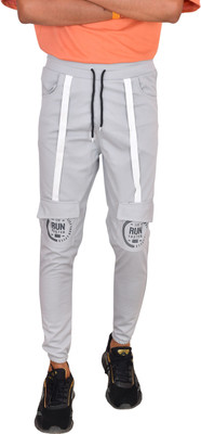 TEETREND Solid Men Grey Track Pants