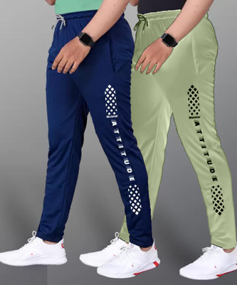 Malakar Printed Men Dark Blue, Light Green Track Pants