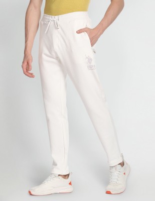 U.S. Polo Assn. Denim Co. Self Design Men White Track Pants