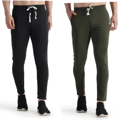 Satsukrat Solid Men Black, Olive Track Pants