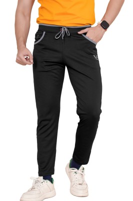 WeReKo Solid Men Black Track Pants