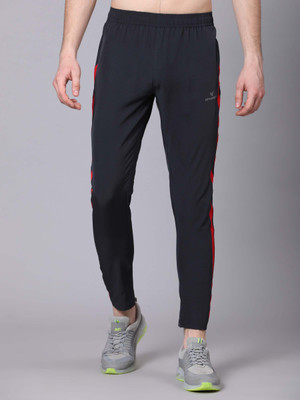 DPassion Solid Men Black, Red Track Pants
