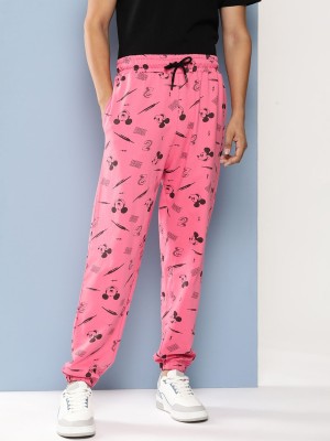 Kook N Keech Disney Graphic Print Men Pink Track Pants