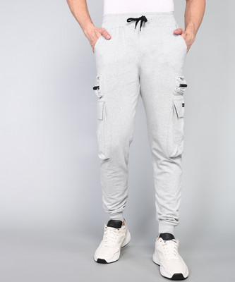 GYRFALCON Printed Men Silver Track Pants