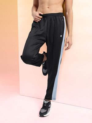 HRX by Hrithik Roshan Striped Men Black Track Pants