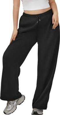 Dockstreet Solid Women Black Track Pants
