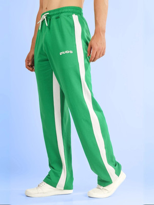 WEARDUDS Striped Men Green Track Pants