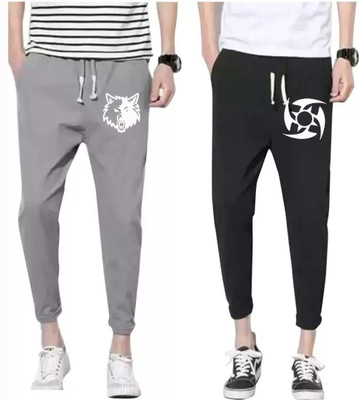 YFB Printed Men Black Track Pants