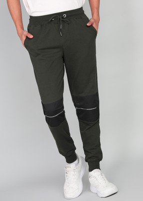 METRONAUT Colorblock Men Dark Green Track Pants