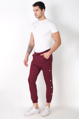 Gazzet 4G Colorblock Men Maroon Track Pants