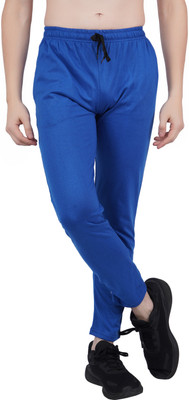 Wrodss Solid Men Light Blue Track Pants