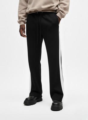 Dockstreet Striped Men Black Track Pants