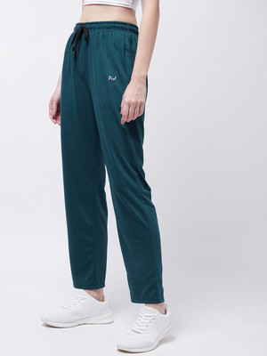 Pivl Solid Women Dark Green Track Pants
