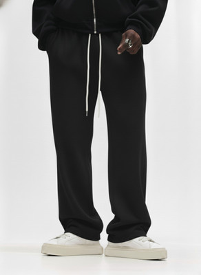Dockstreet Solid Men Black Track Pants