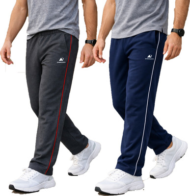 Diwazzo Striped Men Dark Blue, Grey Track Pants