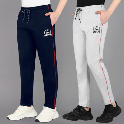 4 SPEED Solid Men Blue, Grey Track Pants