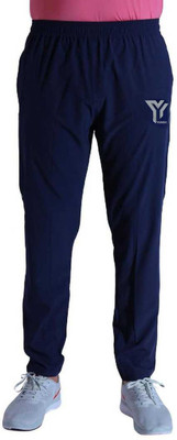 YUNEK Solid Men Dark Blue Track Pants