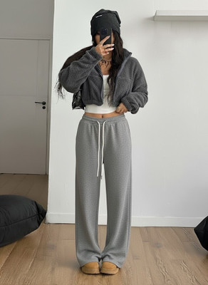 Dockstreet Solid Women Grey Track Pants