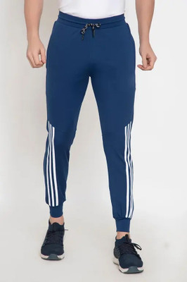 CLOWZED Striped Men Blue Track Pants