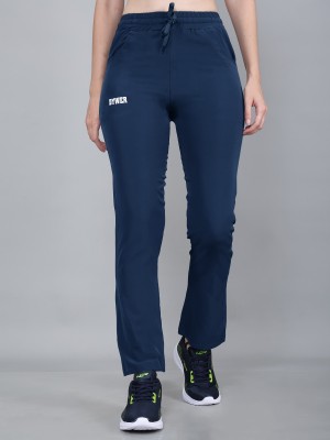 DYWER Solid Women Dark Blue Track Pants