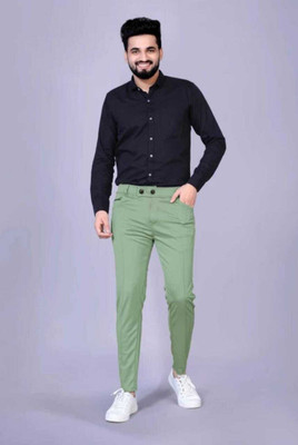 BACARDO Solid Men Light Green Track Pants