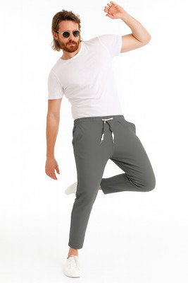 Retailmart Solid Men Grey Track Pants