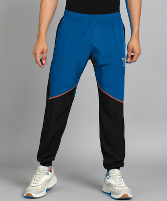 YUNEK Colorblock Men Blue, Black Track Pants