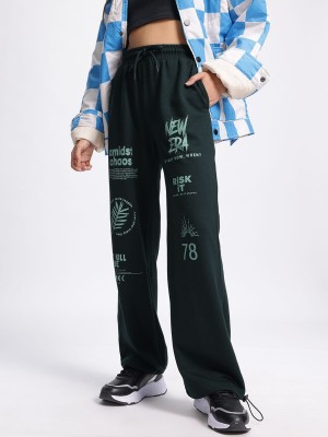 Roadster Solid Women Green Track Pants