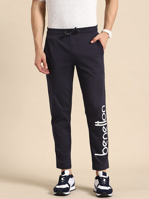 United Colors of Benetton Printed Men Dark Blue Track Pants