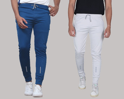 Pink Formal Solid Men Dark Blue, Grey Track Pants