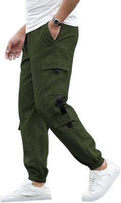 Novus Knitting Solid Men Olive Track Pants