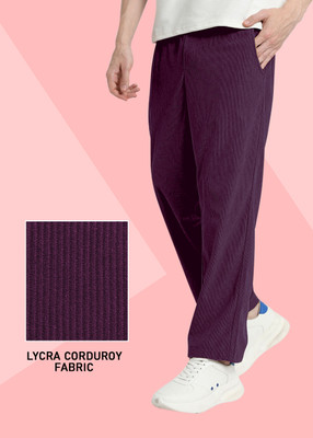 INDICLUB Self Design Men Maroon Track Pants