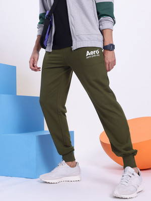 AEROPOSTALE Solid Men Green Track Pants