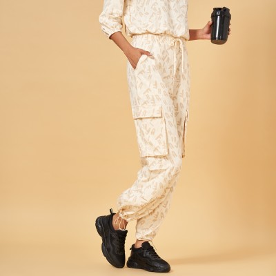 Ajile By Pantaloons Printed Women White Track Pants