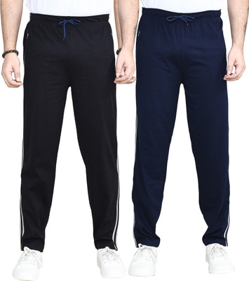 RAPL BHARAT Striped Men Black, Dark Blue Track Pants