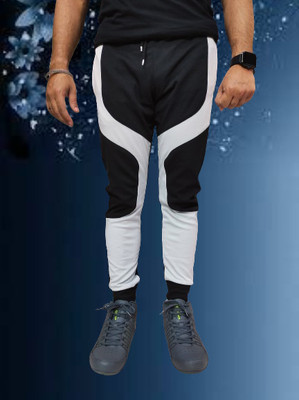 RusticBlooms Colorblock Men Black Track Pants