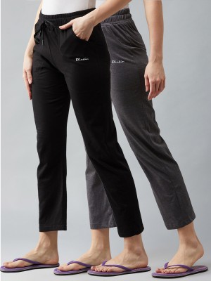 BLINKIN Solid Women Black, Grey Track Pants
