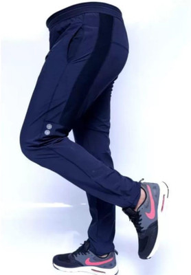 AquaPrime Solid Men Blue Track Pants