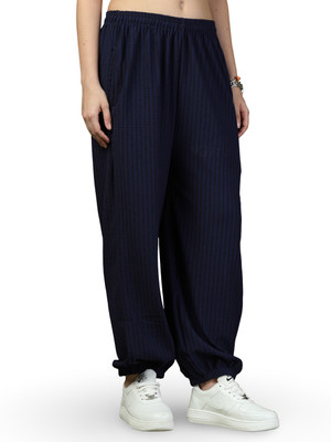 UZARUS Self Design Women Dark Blue Track Pants